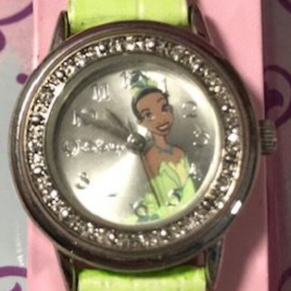 Disney The Princess and the Frog Tiana Rhinestone Genuine Leather Watch - Picture 2 of 11